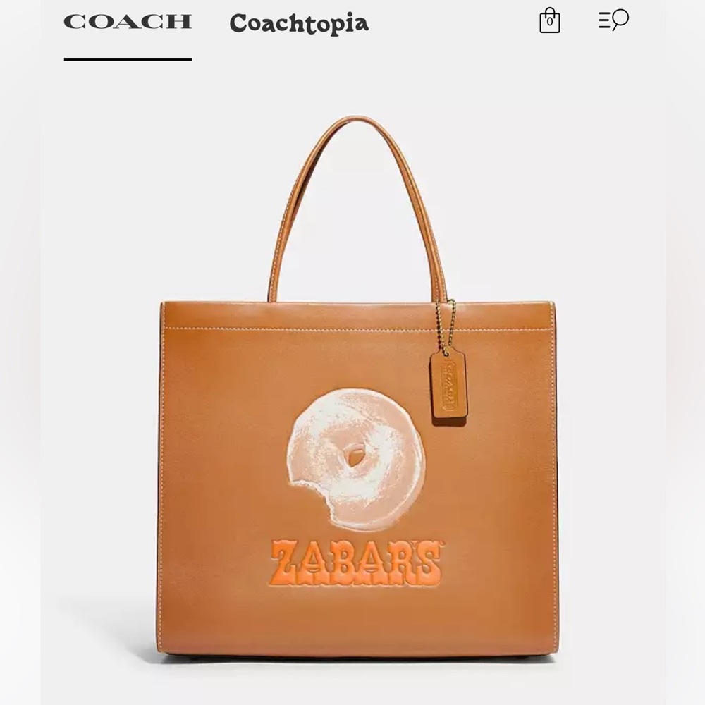 COACH X ZABARS COLLAB  LEATHER TOTE BAG